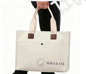 Structured commuter tote with embroidery