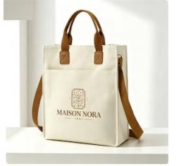 Vertical 2-way commuter canvas tote
