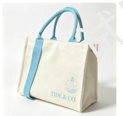 Coastal contrast-webbing snap tote